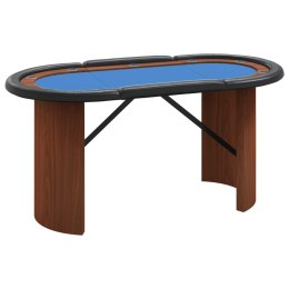 VidaXL Stół pokerowy dla 10 osób, niebieski, 160x80x75 cm