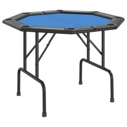 VidaXL Składany stół do pokera dla 8 osób, niebieski, 108x108x75 cm