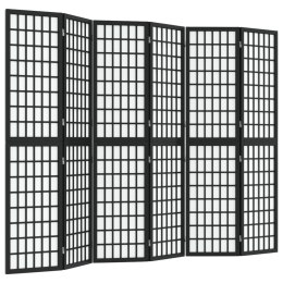 VidaXL Składany parawan 6-panelowy, styl japoński, 240x170 cm, czarny
