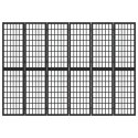 VidaXL Składany parawan 6-panelowy, styl japoński, 240x170 cm, czarny