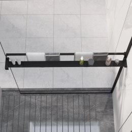 VidaXL Półka ścienna do prysznica typu walk-in, czarna, 100 cm