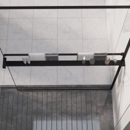 VidaXL Półka ścienna do prysznica typu walk-in, czarna, 118 cm