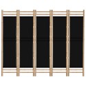 VidaXL Składany parawan 5-panelowy, 200 cm, bambus i płótno