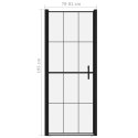 VidaXL Drzwi prysznicowe, hartowane szkło, 81 x 195 cm, czarne