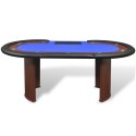 VidaXL Stół do pokera dla 10 graczy z tacą na żetony, niebieski