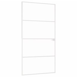 VidaXL Drzwi wewnętrzne, białe, 102x201,5 cm, szkło i aluminium