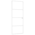 VidaXL Drzwi wewnętrzne, białe, 76x201,5 cm, szkło i aluminium