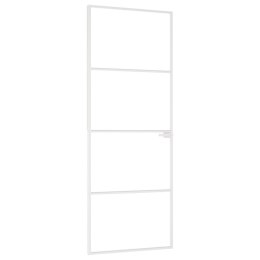 VidaXL Drzwi wewnętrzne, białe, 76x201,5 cm, szkło i aluminium