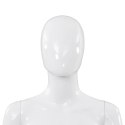 VidaXL Manekin damski ze szklaną podstawą, biały, błyszczący, 175 cm