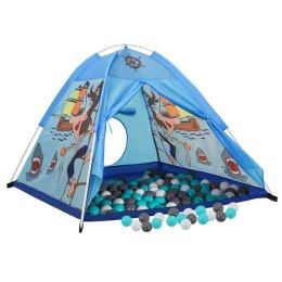 VidaXL Namiot do zabawy z 250 piłeczkami, niebieski, 120x120x90 cm