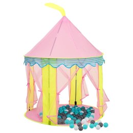 VidaXL Namiot do zabawy z 250 piłeczkami, różowy, 100x100x127 cm