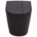 VidaXL Podwieszana toaleta ceramiczna ze spłuczką podtynkową, czarna