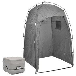 VidaXL Przenośna toaleta turystyczna z namiotem, 10+10 L