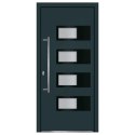 VidaXL Drzwi wejściowe, antracytowe, 100x210 cm, aluminium i PVC