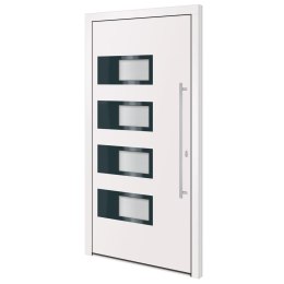 VidaXL Drzwi wejściowe, białe, 110x210 cm, aluminium i PVC