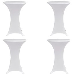 VidaXL Pokrowce na stół barowy, Ø 60 cm, białe, elastyczne, 4 szt.