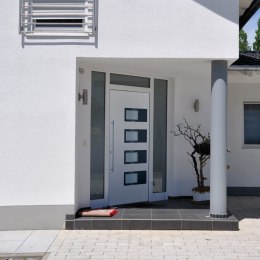 VidaXL Drzwi wejściowe, białe, 100x210 cm, aluminium i PVC