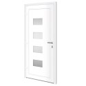 VidaXL Drzwi wejściowe, białe, 100x210 cm, aluminium i PVC