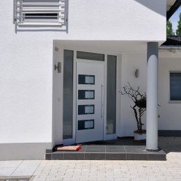 VidaXL Drzwi wejściowe, białe, 100x200 cm, aluminium i PVC