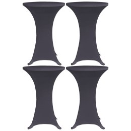 VidaXL Elastyczne pokrowce na stół, 4 szt., 70 cm, antracytowe