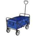 VidaXL Składany wózek ręczny, stalowy, niebieski