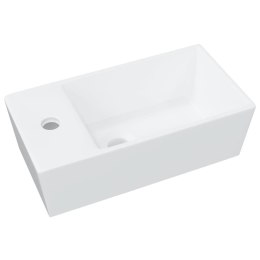 VidaXL Umywalka, biała, 48x25x15 cm, ceramiczna