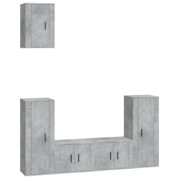VidaXL 5-częściowy zestaw szafek telewizyjnych, szarość betonu