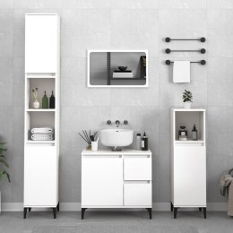 VidaXL Szafka łazienkowa, biała, 30x30x100 cm, materiał drewnopochodny