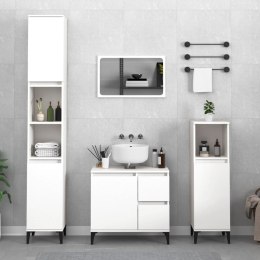 VidaXL Szafka łazienkowa, biała, 30x30x190 cm, materiał drewnopochodny