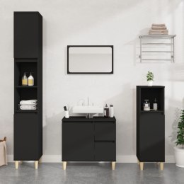 VidaXL Zestaw 3 szafek łazienkowych, czarny, materiał drewnopochodny