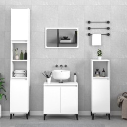 VidaXL 3-cz. zestaw mebli łazienkowych, biały, materiał drewnopochodny