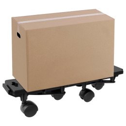 VidaXL Wózki transportowe na 4 kółkach, 10 szt., czarne, PP, 170 kg