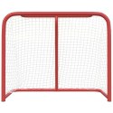 VidaXL Bramka do hokeja, czerwono-biała, 183x71x122 cm, poliester