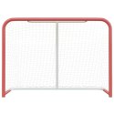 VidaXL Bramka do hokeja, z siatką, czerwono-biała, 153x60x118 cm