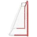 VidaXL Bramka do hokeja, z siatką, czerwono-biała, 153x60x118 cm