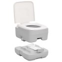 VidaXL Przenośna toaleta turystyczna, szaro-biała, 10+10 L, HDPE