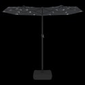 VidaXL Parasol ogrodowy podwójny z LED, czarny, 316x240 cm