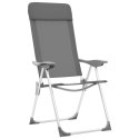 VidaXL Składane krzesła turystyczne, 4 szt., szare, aluminiowe