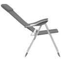 VidaXL Składane krzesła turystyczne, 4 szt., szare, aluminiowe