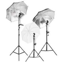 VidaXL Fotograficzny zestaw studyjny z lampami i tłem