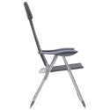 VidaXL Krzesła turystyczne, 2 szt., 58 x 69 x 111 cm, aluminium, szare