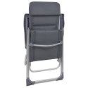 VidaXL Krzesła turystyczne, 2 szt., 58 x 69 x 111 cm, aluminium, szare