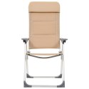 VidaXL Krzesła turystyczne, 2 szt., kremowe, 58x69x111 cm, aluminium