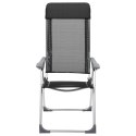 VidaXL Składane krzesła turystyczne, 2 szt., czarne, aluminiowe