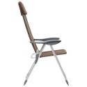 VidaXL Składane krzesła turystyczne, 4 szt., brązowe, aluminiowe