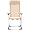 VidaXL Składane krzesła turystyczne, 2 szt., kremowe, aluminiowe