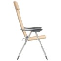 VidaXL Składane krzesła turystyczne, 2 szt., kremowe, aluminiowe