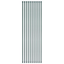 VidaXL Słupki ogrodzeniowe, 10 szt., 1,5 m, metalowe, zielone