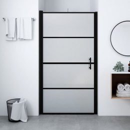 VidaXL Drzwi prysznicowe, hartowane szkło mrożone, 100x178 cm, czarne