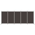 VidaXL Parawan 5-panelowy, brązowy, 433x180 cm, tkanina